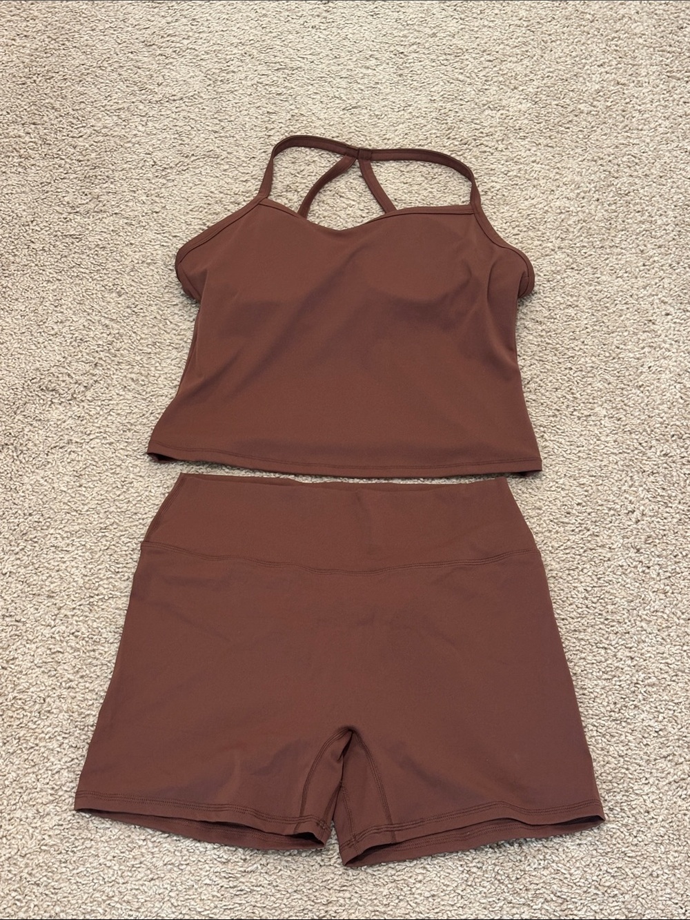 Brown Buttery Soft Seamless Workout Set Size L